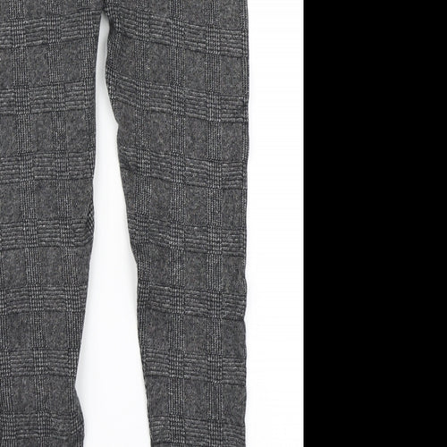 New Look Womens Grey Plaid  Capri Leggings Size 8 L25 in