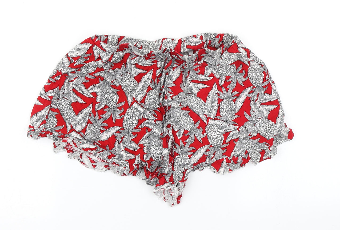 Lola May Womens Red Floral  Hot Pants Shorts Size 8