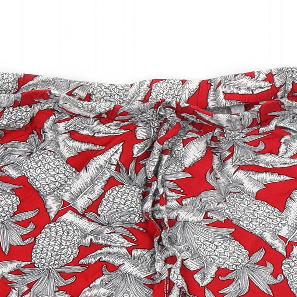 Lola May Womens Red Floral  Hot Pants Shorts Size 8