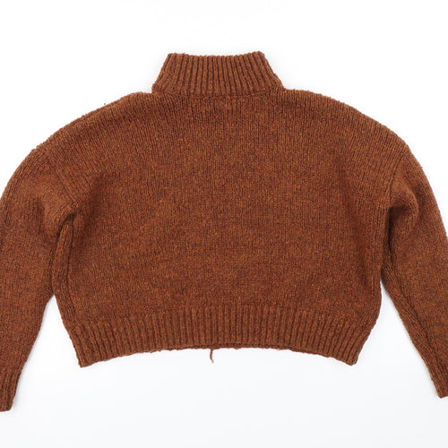 New Look Womens Brown  Knit Pullover Jumper Size 10  - Cropped