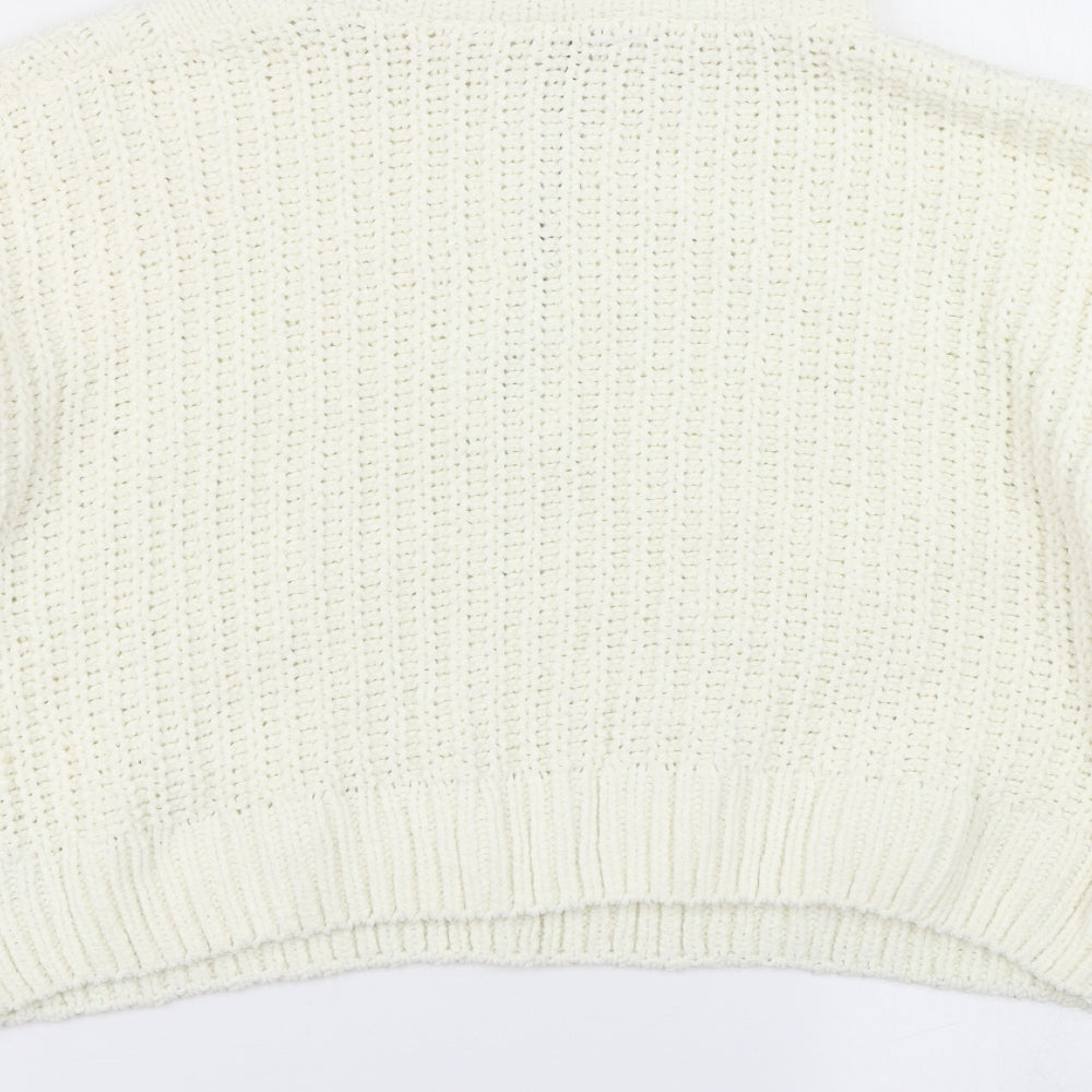 Urban Outfitters Womens White  Knit Pullover Jumper Size M  - Cropped
