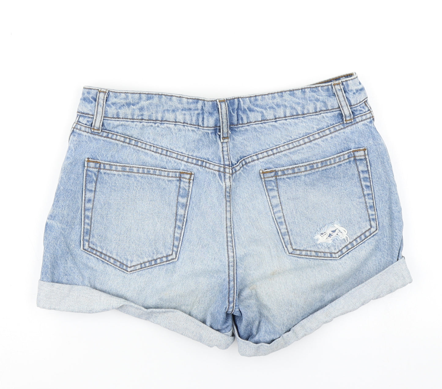 Miss Selfridge Womens Blue  Denim Hot Pants Shorts Size 8 - distressed