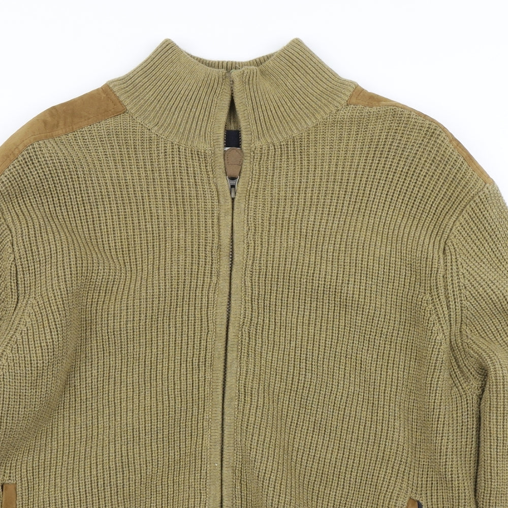 Orvis Mens Brown  Knit Cardigan Jumper Size L