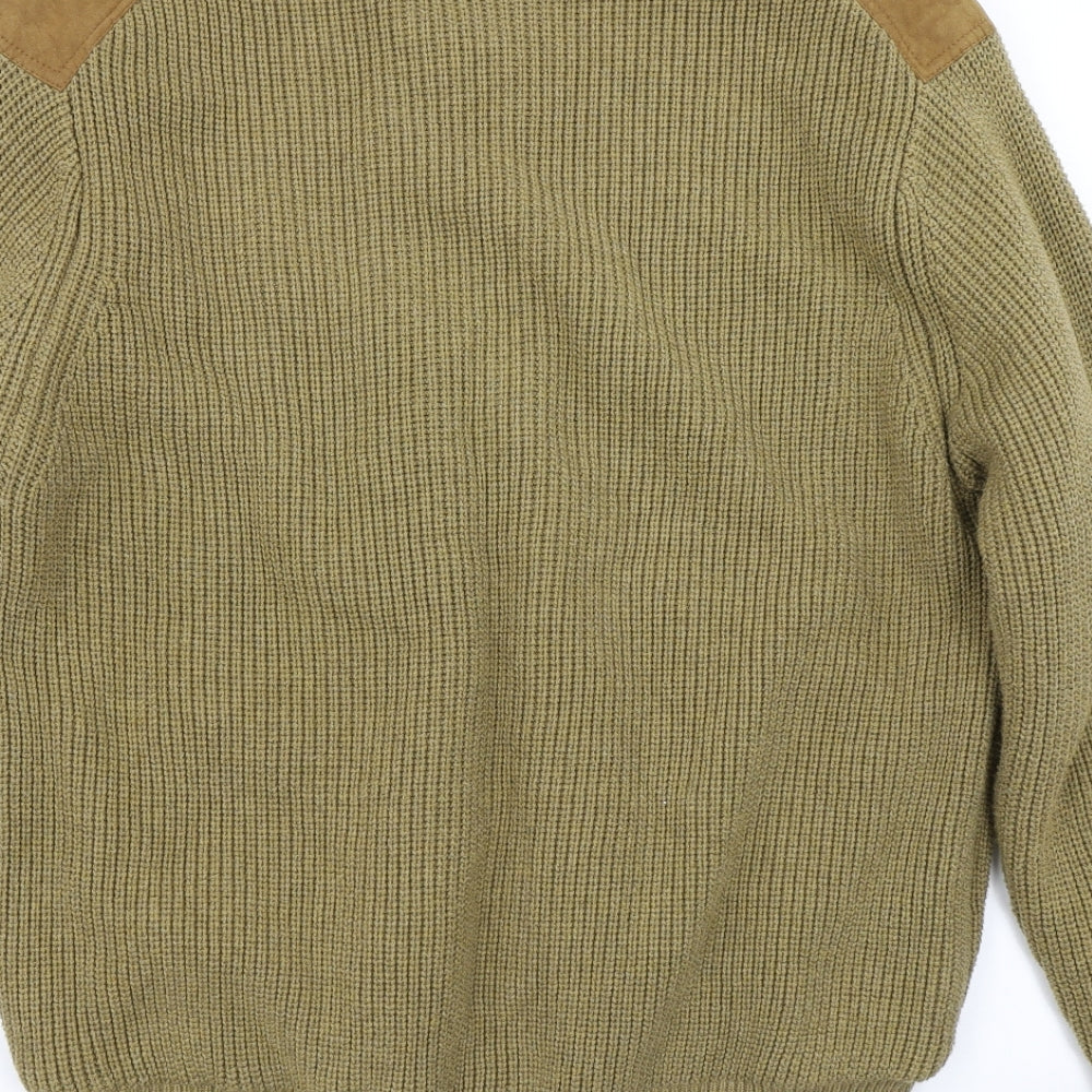 Orvis Mens Brown  Knit Cardigan Jumper Size L