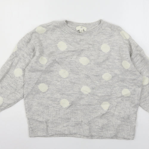 H&M Womens Grey  Knit Pullover Jumper Size M