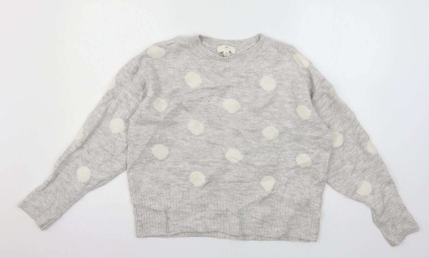 H&M Womens Grey  Knit Pullover Jumper Size M
