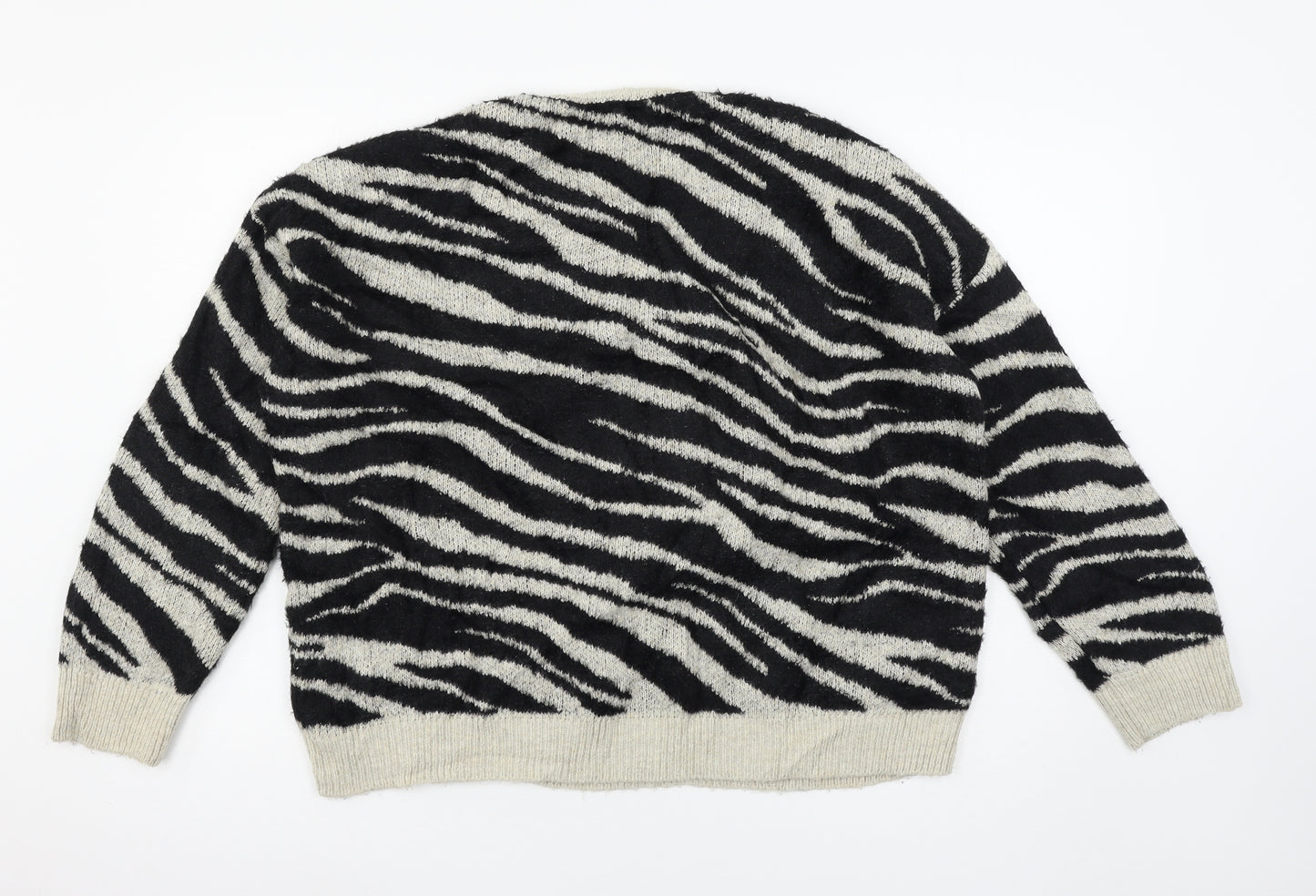 F&F Womens Beige Animal Print Knit Pullover Jumper Size 14