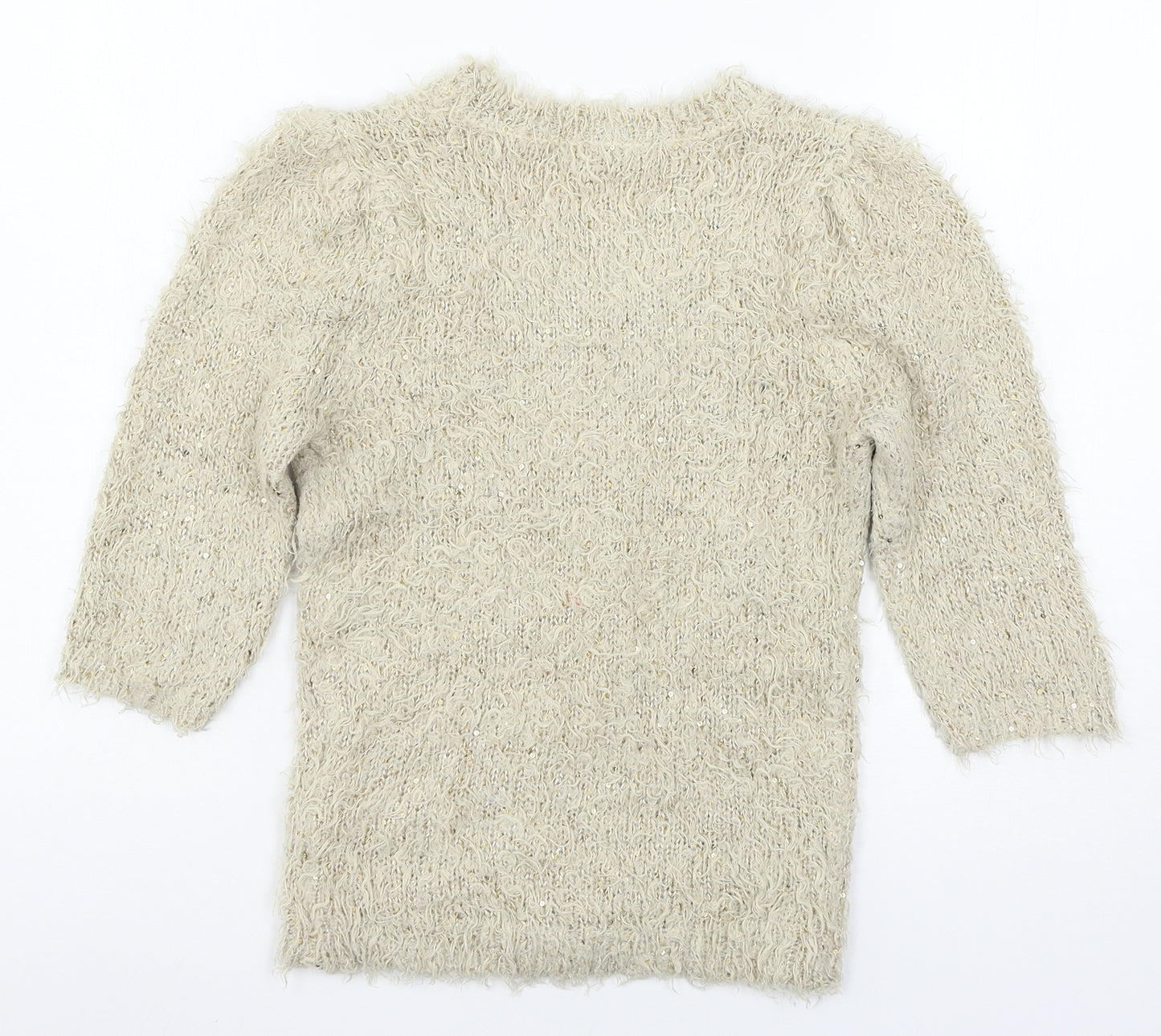 Heart &  Soul Womens Beige  Knit Pullover Jumper Size 14