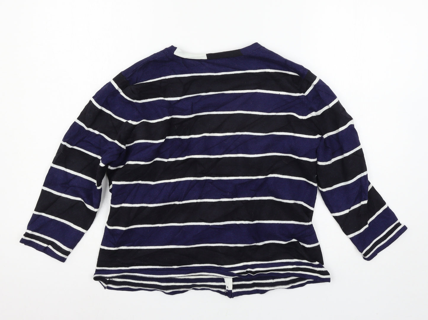 Precis Womens Blue Striped Knit Cardigan Jumper Size M
