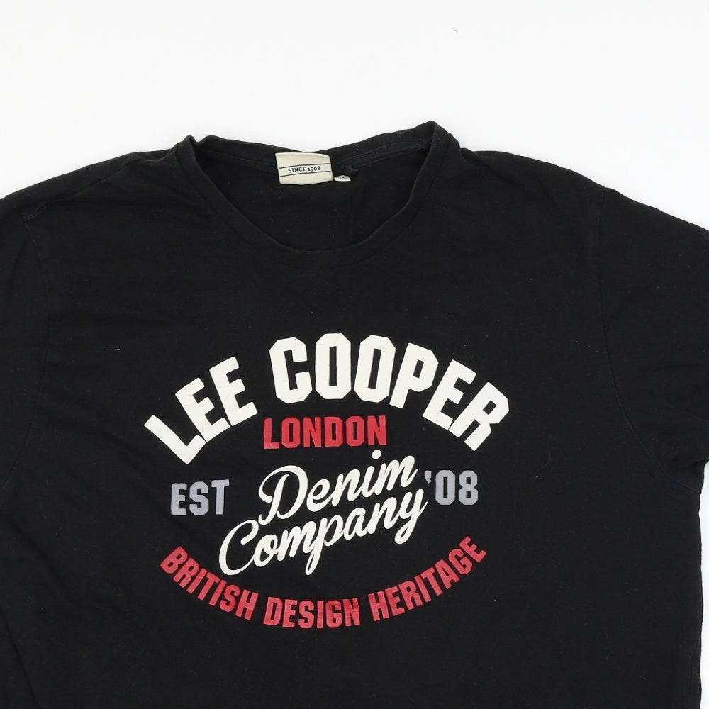 Lee Cooper Mens Black  Jersey  T-Shirt Size XL