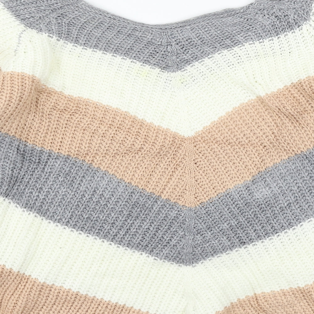 Blue Vanilla Womens Multicoloured Striped Knit Pullover Jumper Size S