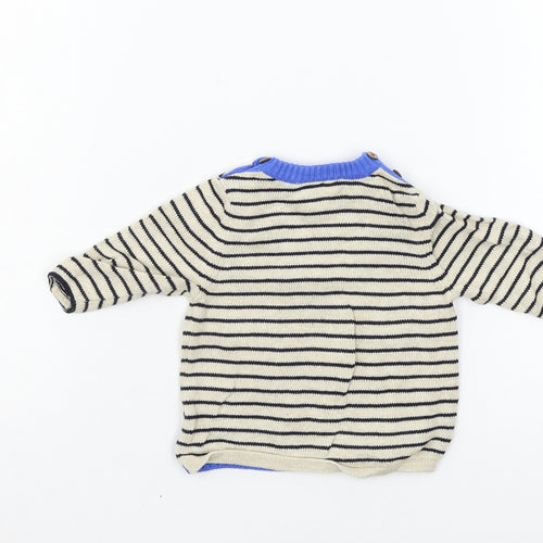 NEXT Boys Beige Striped Knit Pullover Jumper One Size  - bike