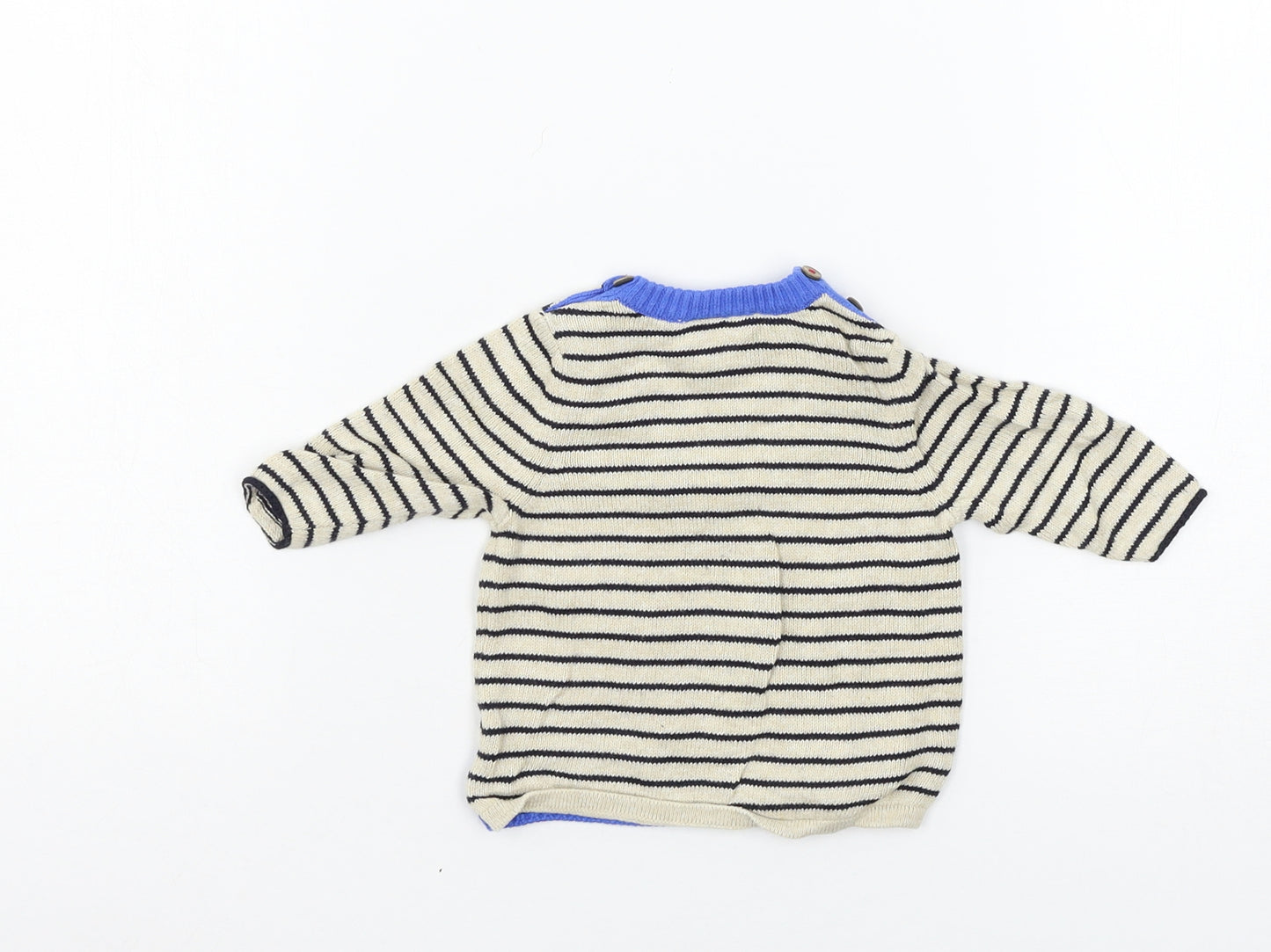 NEXT Boys Beige Striped Knit Pullover Jumper One Size  - bike