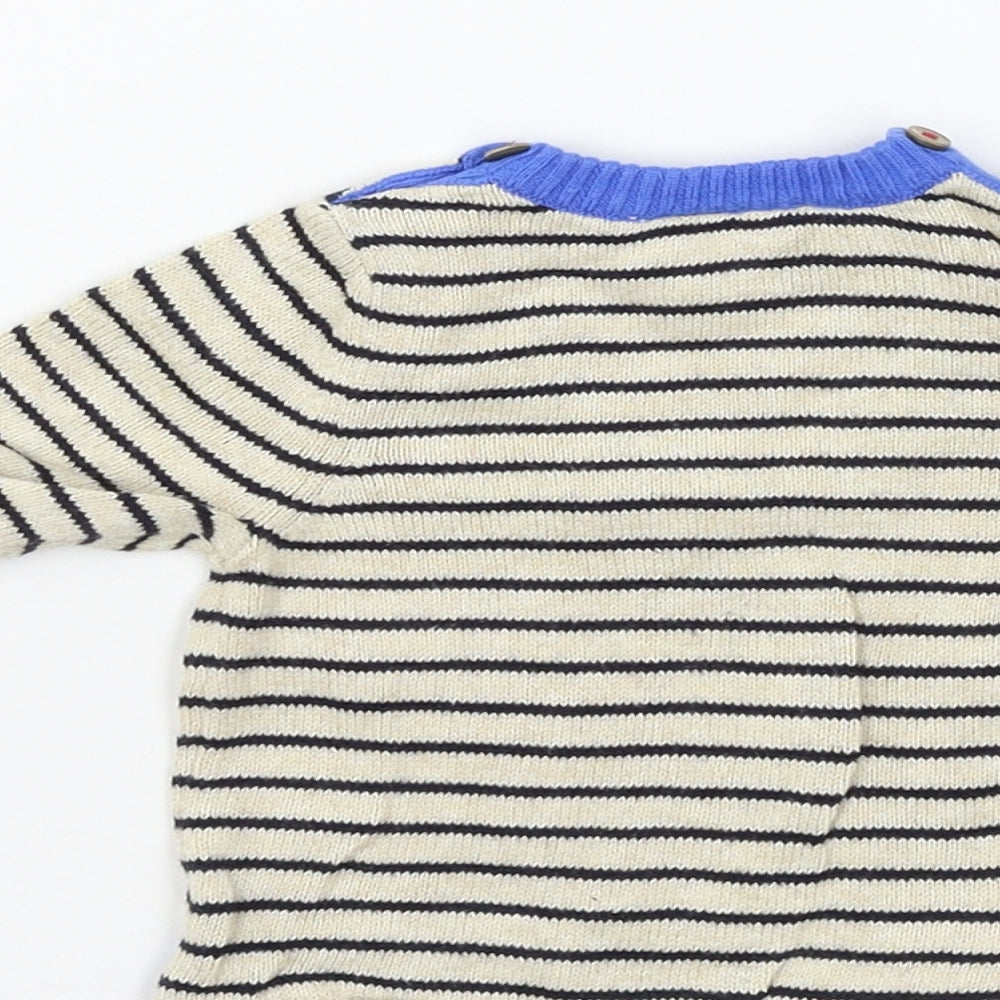NEXT Boys Beige Striped Knit Pullover Jumper One Size  - bike