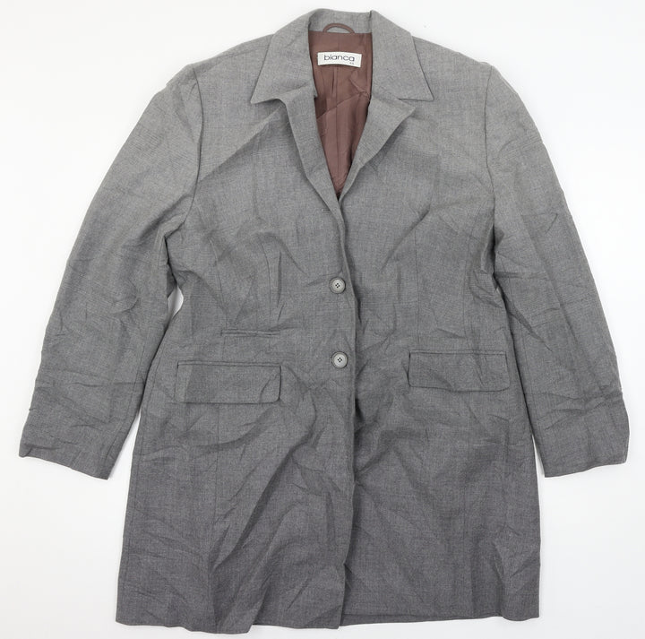 Bianca Womens Grey Jacket Suit Jacket Size 16 - ombre