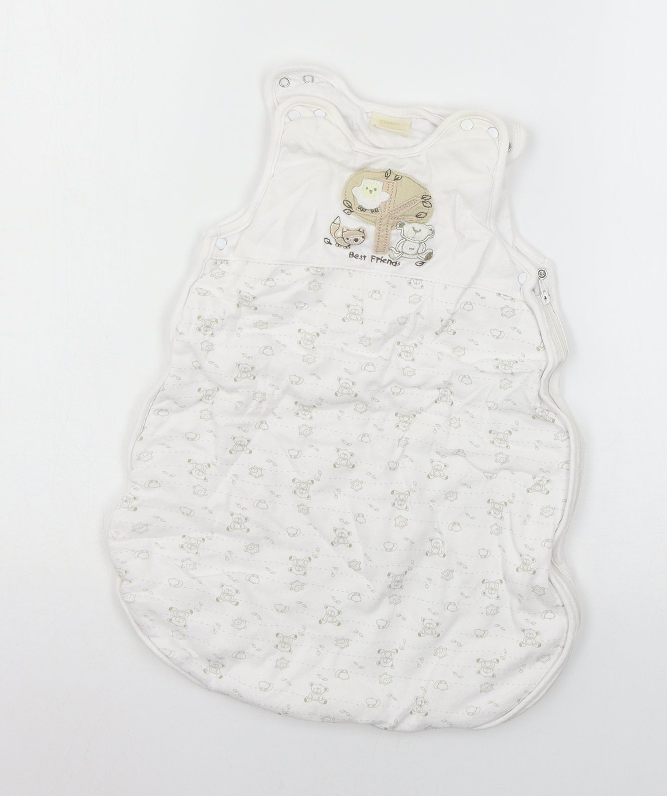 Bebe Bonito Baby White Geometric Jersey  One Piece Size 6-9 Months  - Best Friends