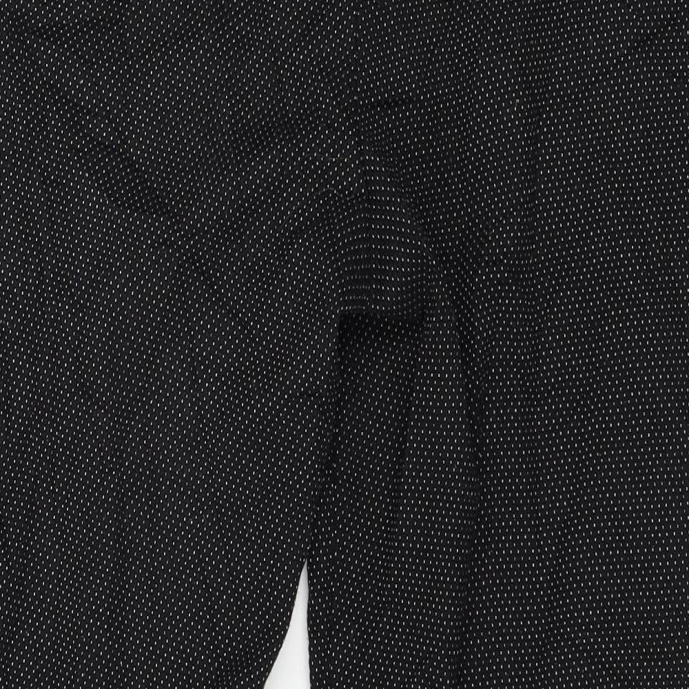 Warehouse Womens Black Polka Dot  Trousers  Size 14 L27 in