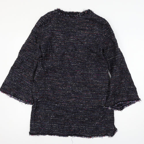 Zara Womens Blue Striped Knit Basic T-Shirt Size L