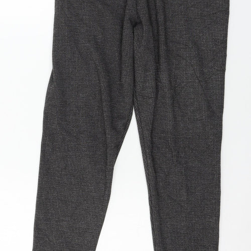 TU Womens Grey Striped Jersey Trousers  Size 10 L28 in