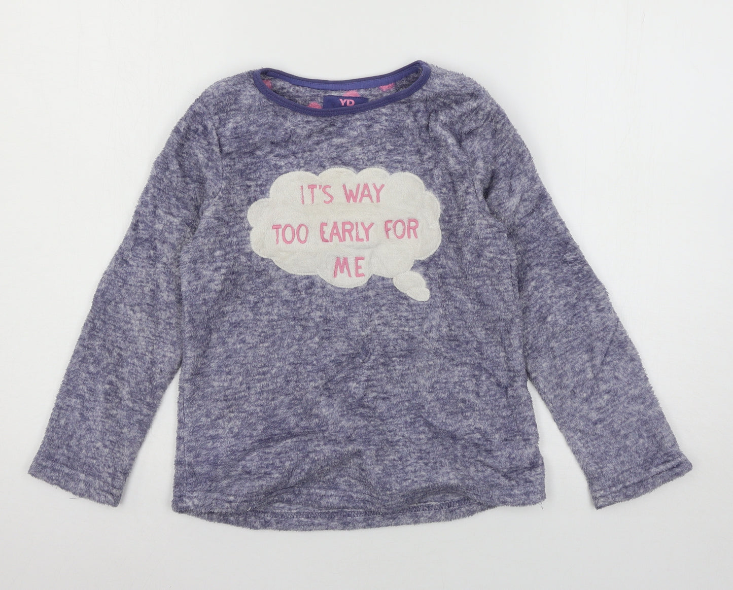 Young Dimension Girls Blue Solid Microfibre Top Pyjama Top Size 8-9 Years  - Too Early for me