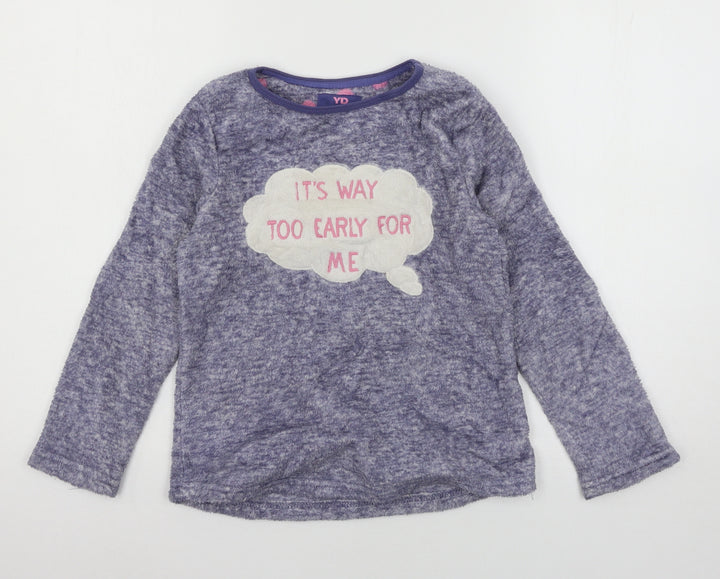 Young Dimension Girls Blue Solid Microfibre Top Pyjama Top Size 8-9 Years  - Too Early for me