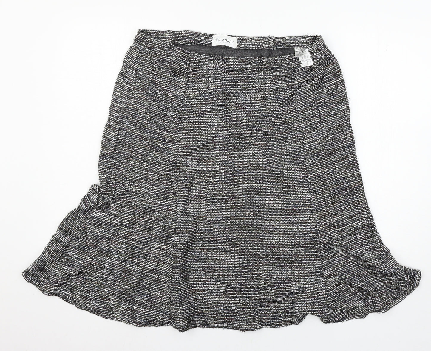 Marks and Spencer Womens Grey  Jersey Flare Skirt Size 14