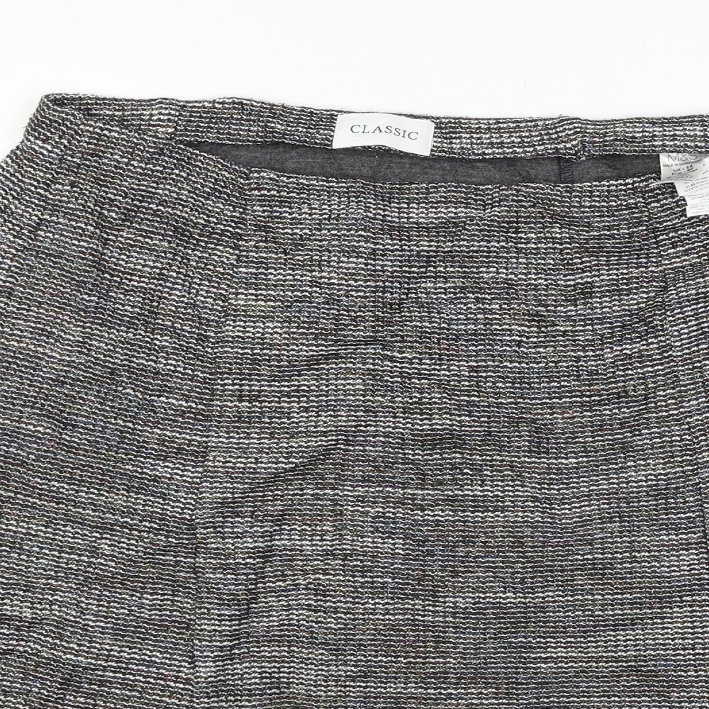 Marks and Spencer Womens Grey  Jersey Flare Skirt Size 14