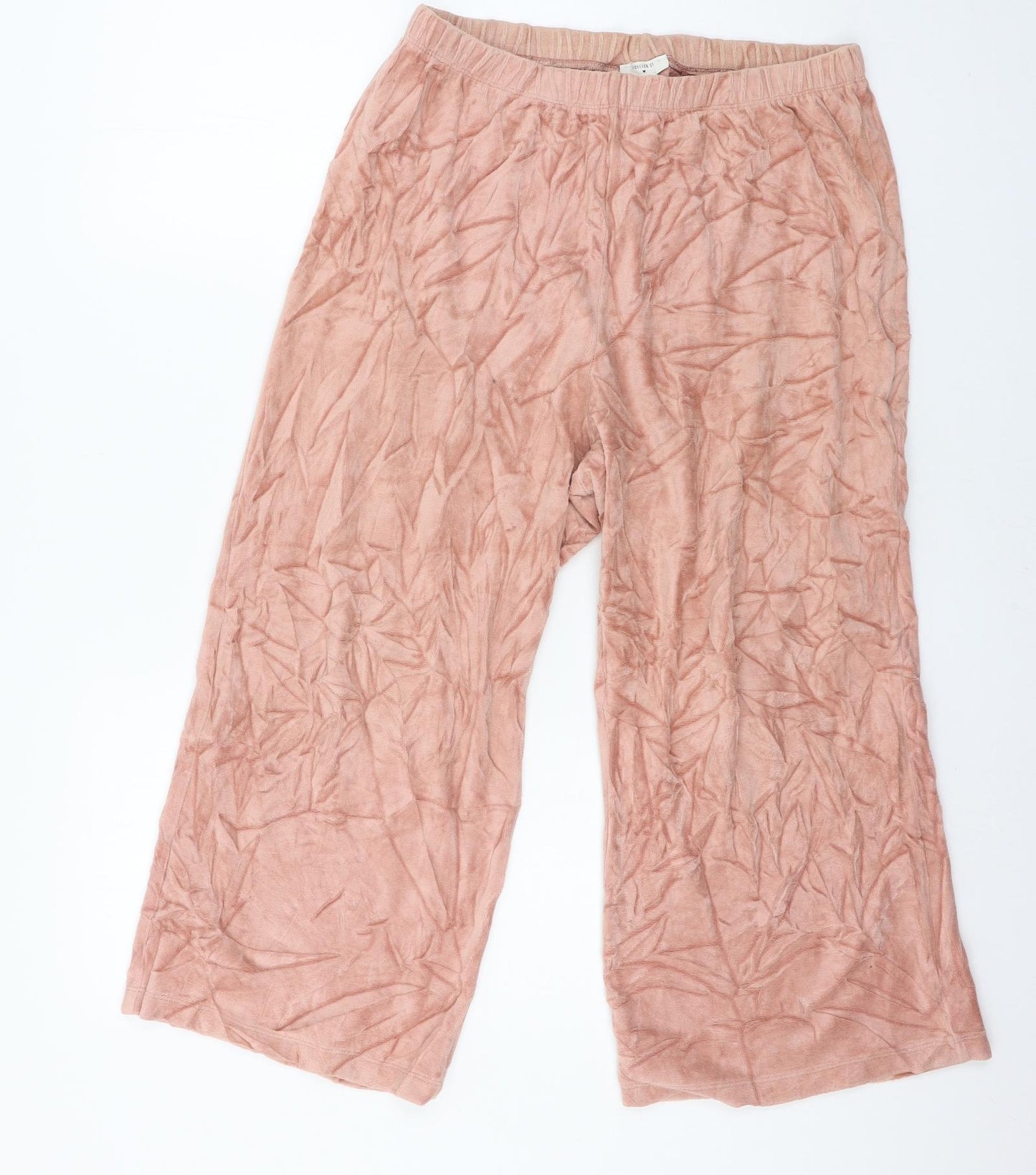 FOREVER 21 Womens Pink  Velour Capri Pyjama Pants Size M
