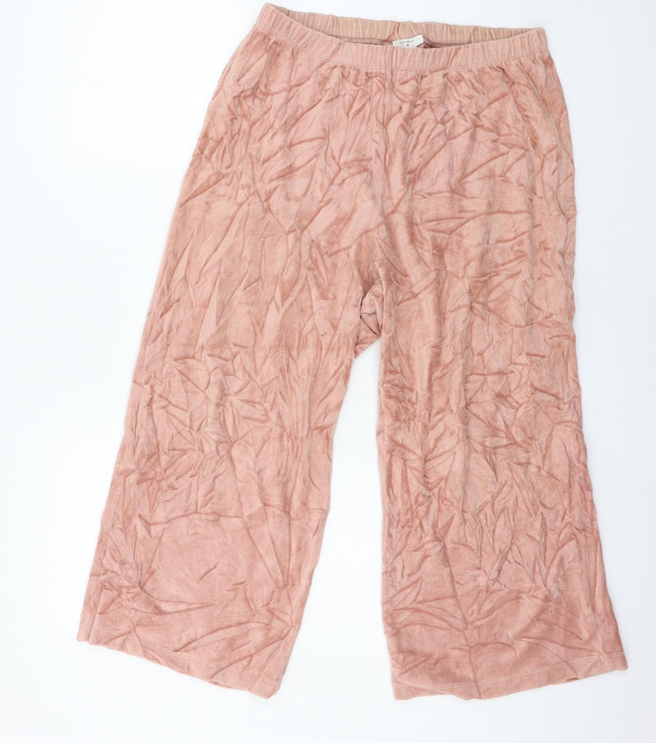FOREVER 21 Womens Pink  Velour Capri Pyjama Pants Size M