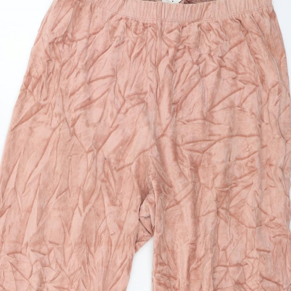 FOREVER 21 Womens Pink  Velour Capri Pyjama Pants Size M