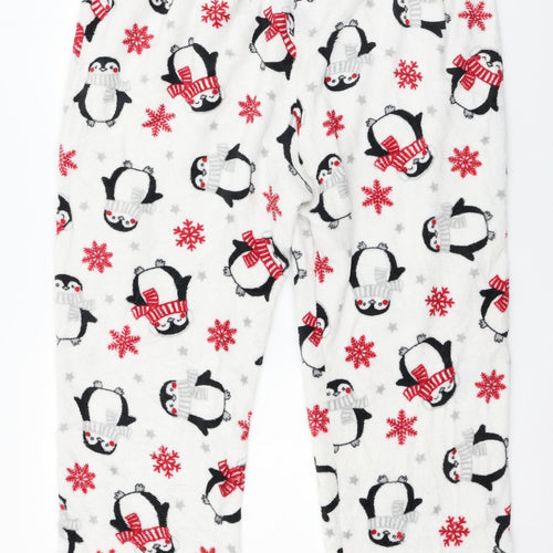 Preworn Womens White Geometric Microfibre Capri Pyjama Pants Size 20  - Penguin