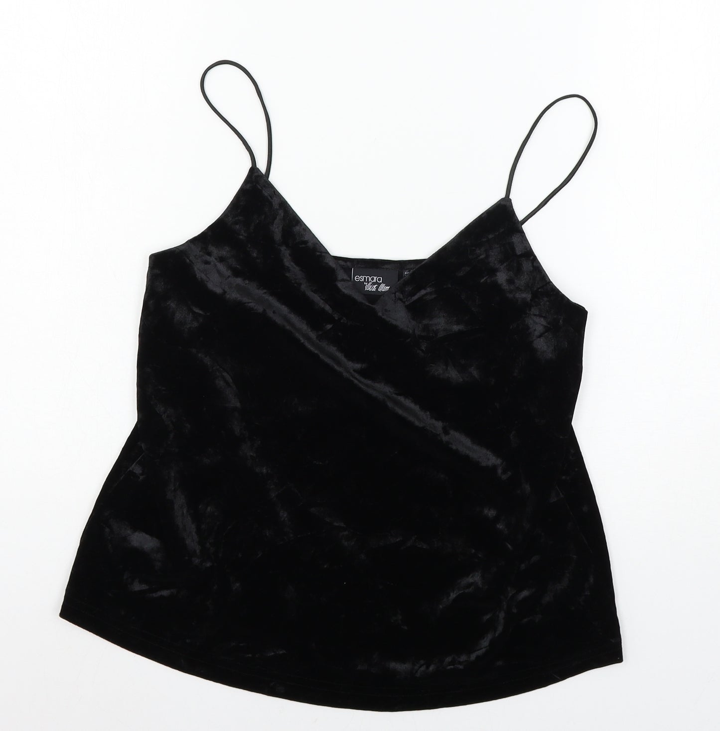 ESMARA Womens Black  Velvet Camisole Tank Size 8