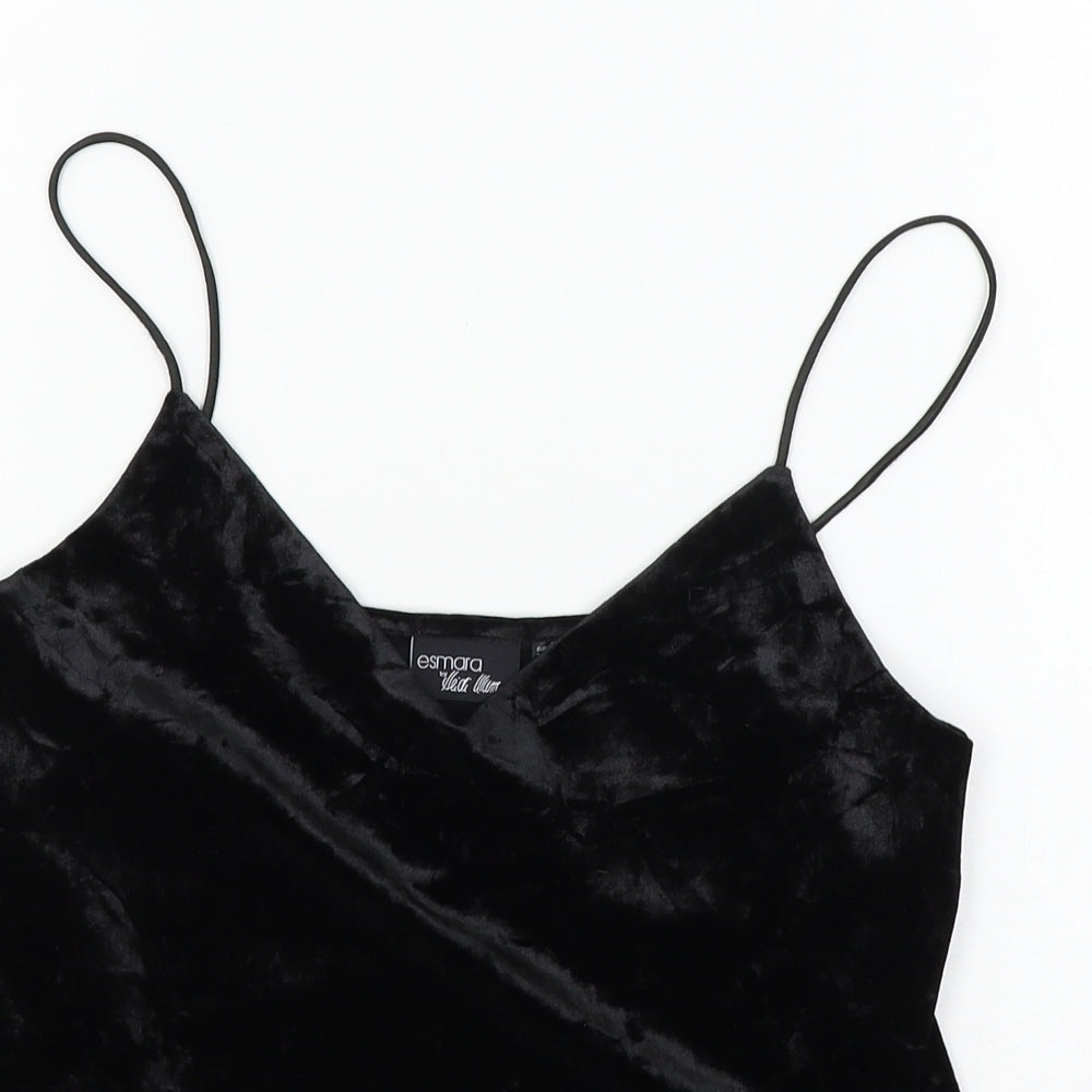 ESMARA Womens Black  Velvet Camisole Tank Size 8