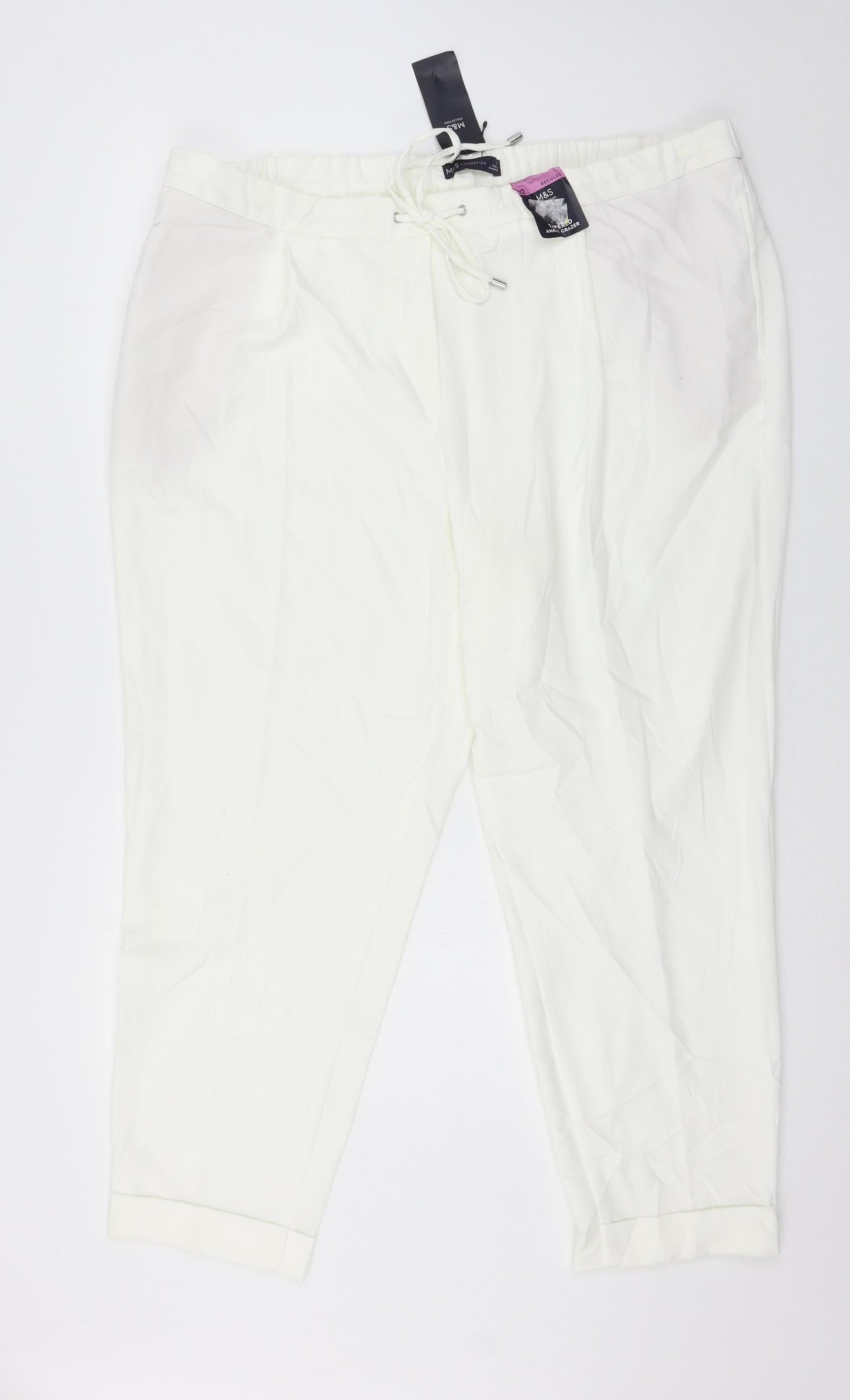 Marks and Spencer Womens Ivory   Trousers  Size 22 L27 in
