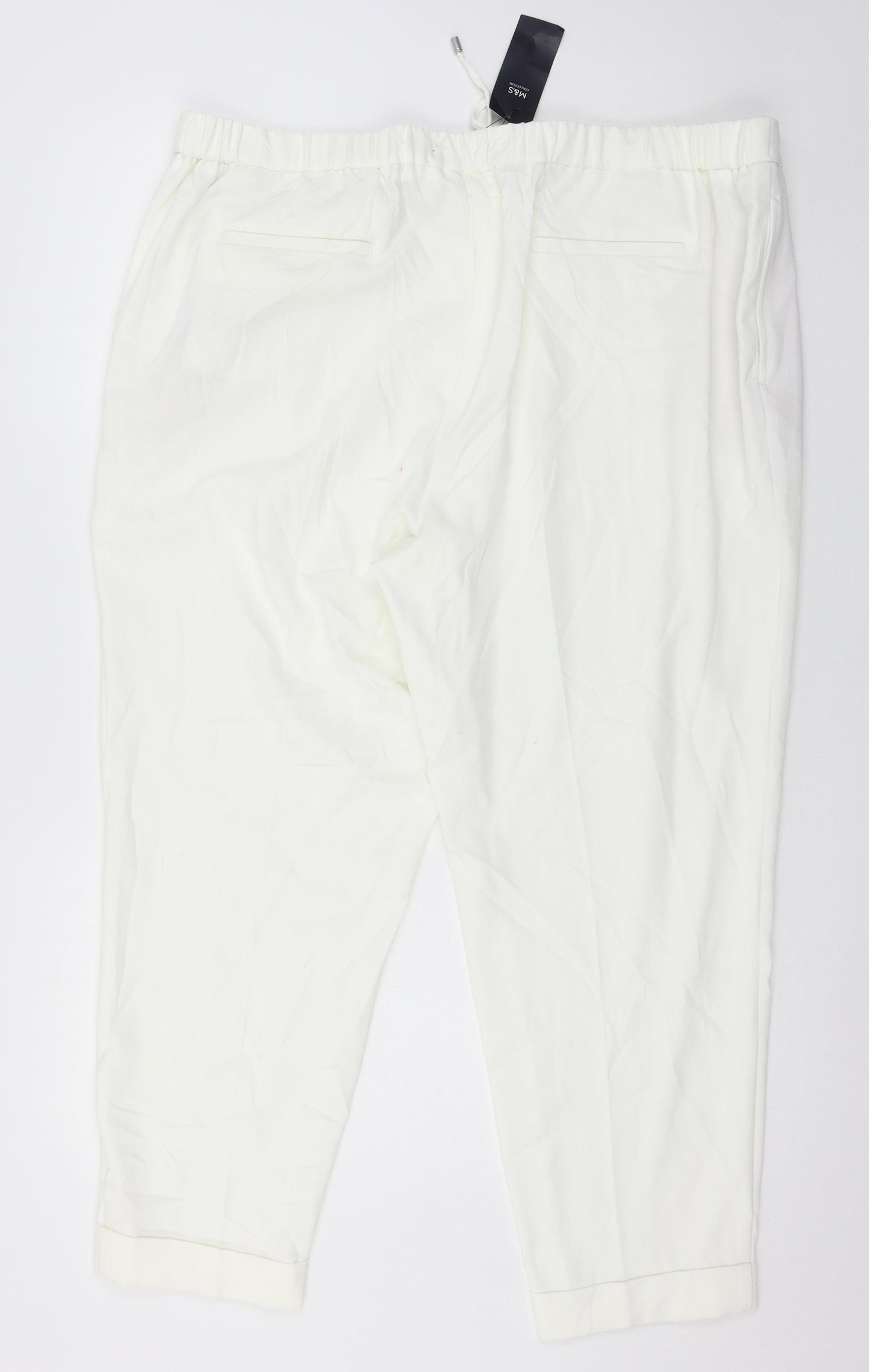 Marks and Spencer Womens Ivory   Trousers  Size 22 L27 in