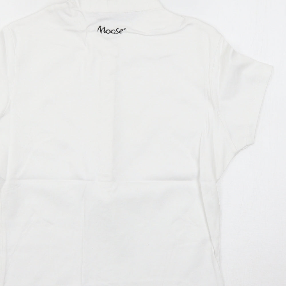 Moose Womens White  Jersey Basic T-Shirt Size 18
