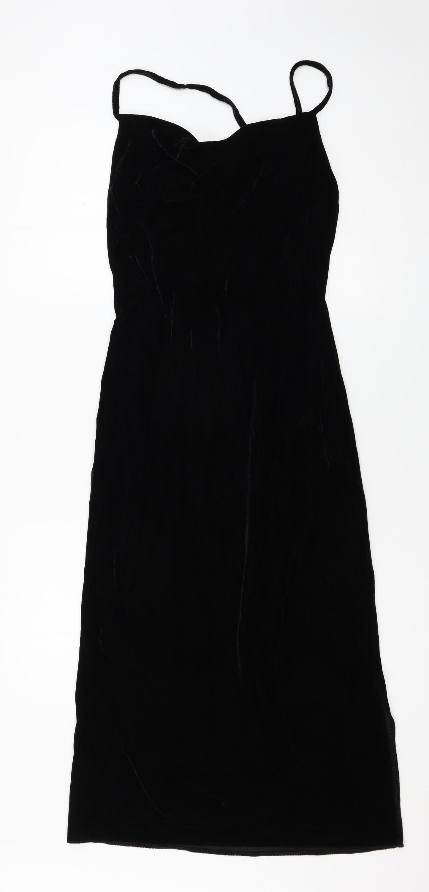Load Womens Black  Velvet A-Line  Size L