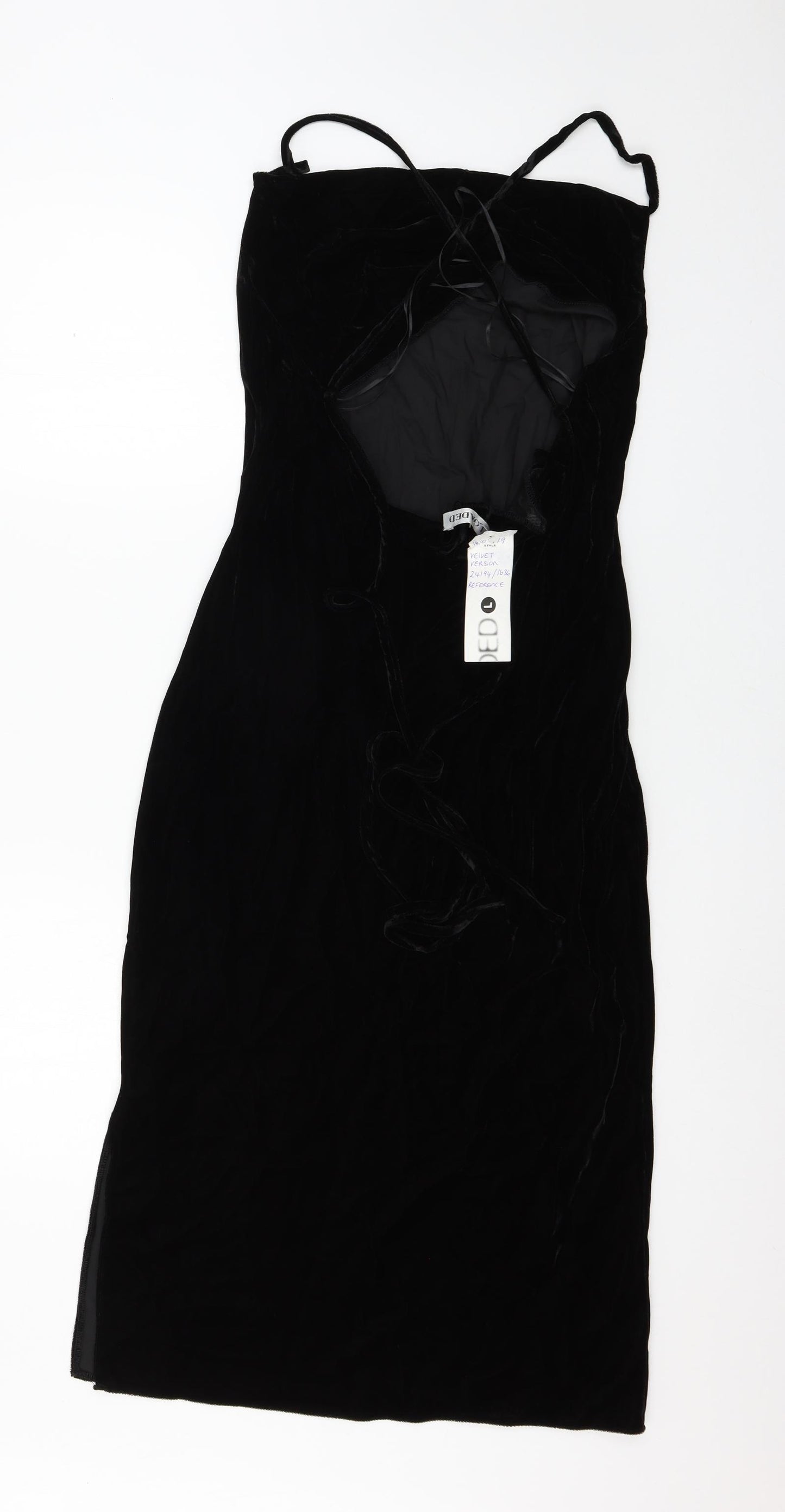 Load Womens Black  Velvet A-Line  Size L