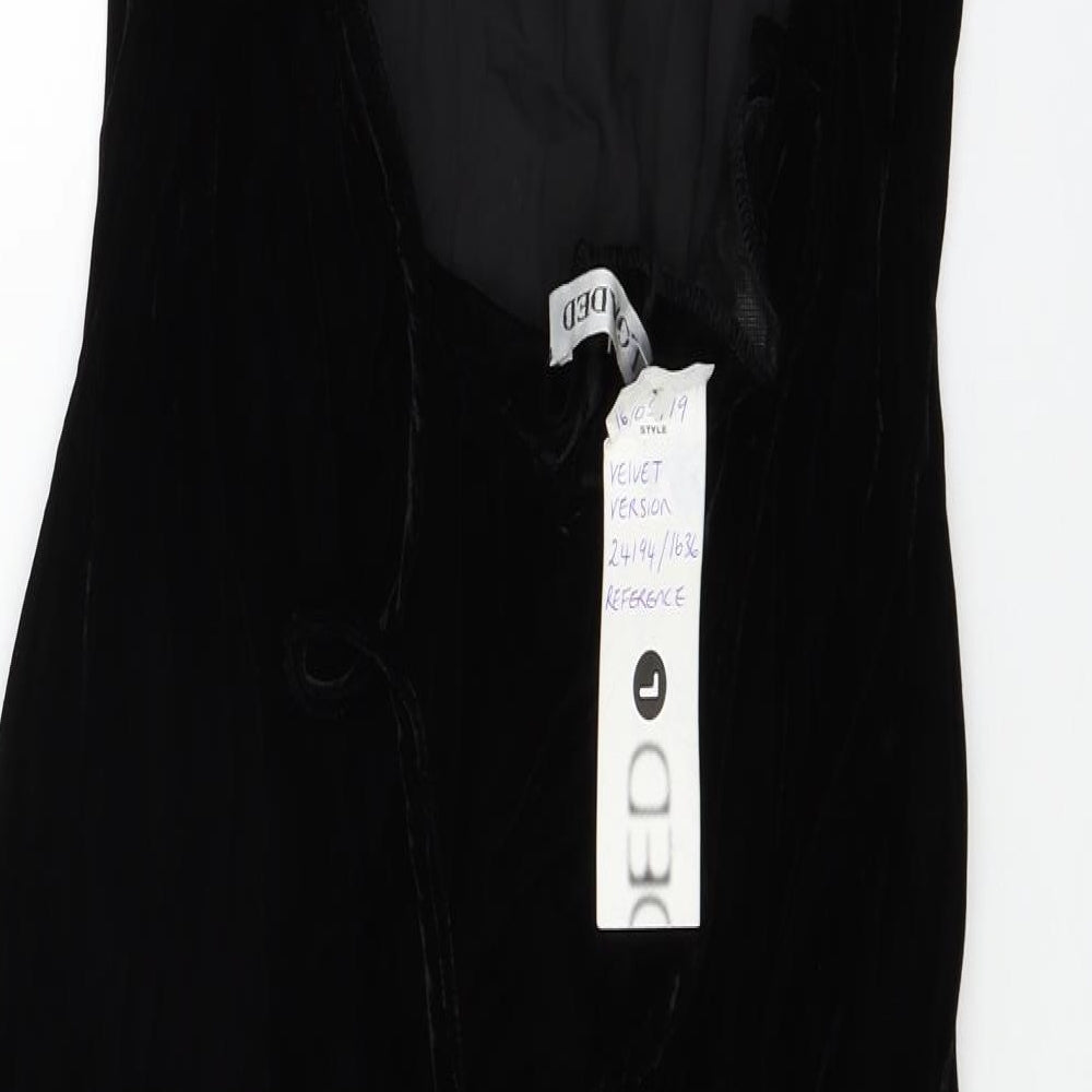 Load Womens Black  Velvet A-Line  Size L