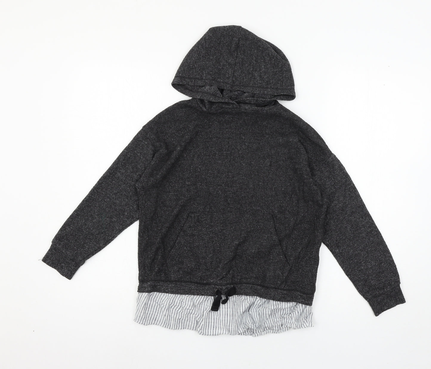 Zara Girls Grey  Jersey Pullover Hoodie Size 9 Years