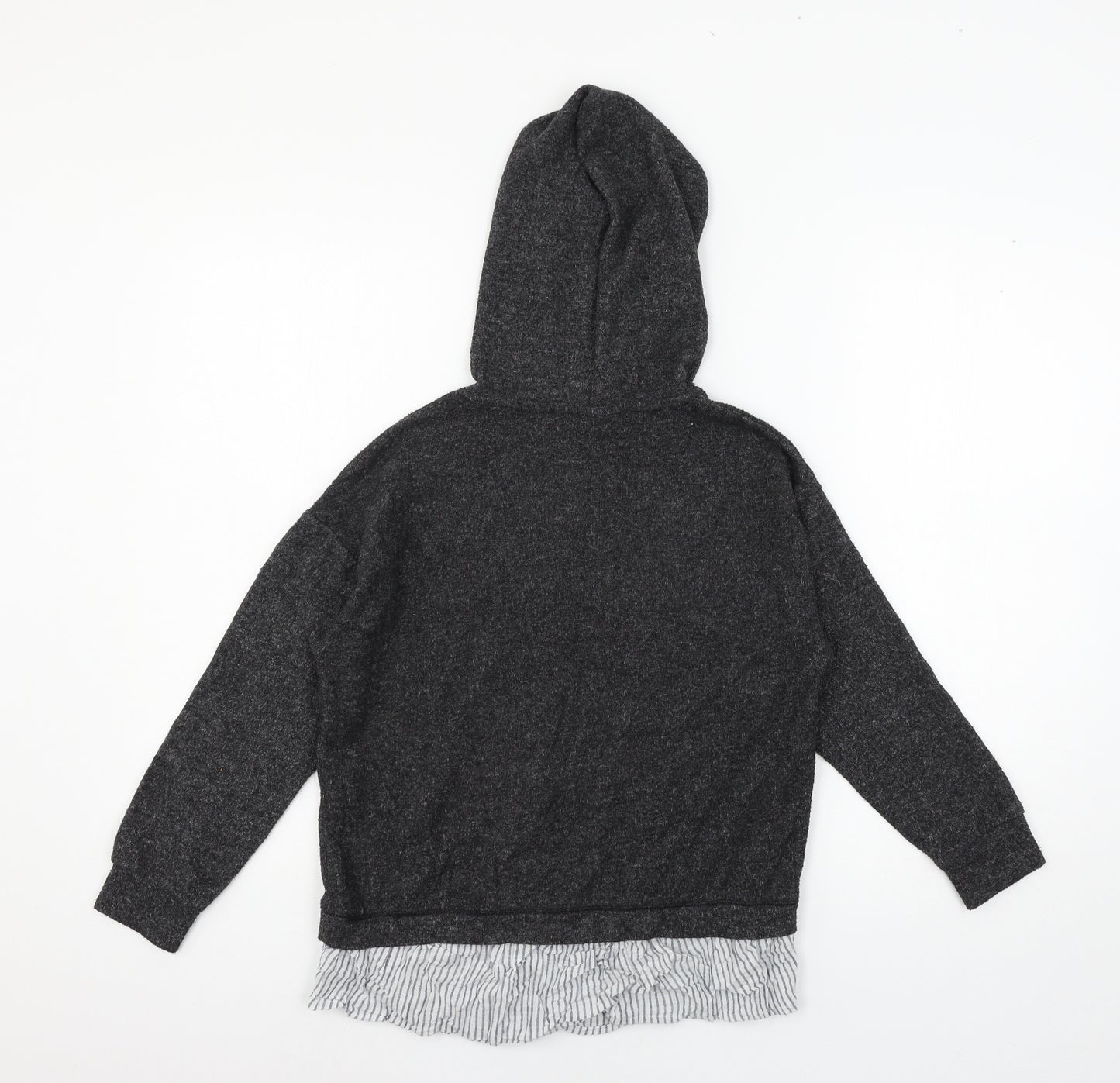 Zara Girls Grey  Jersey Pullover Hoodie Size 9 Years