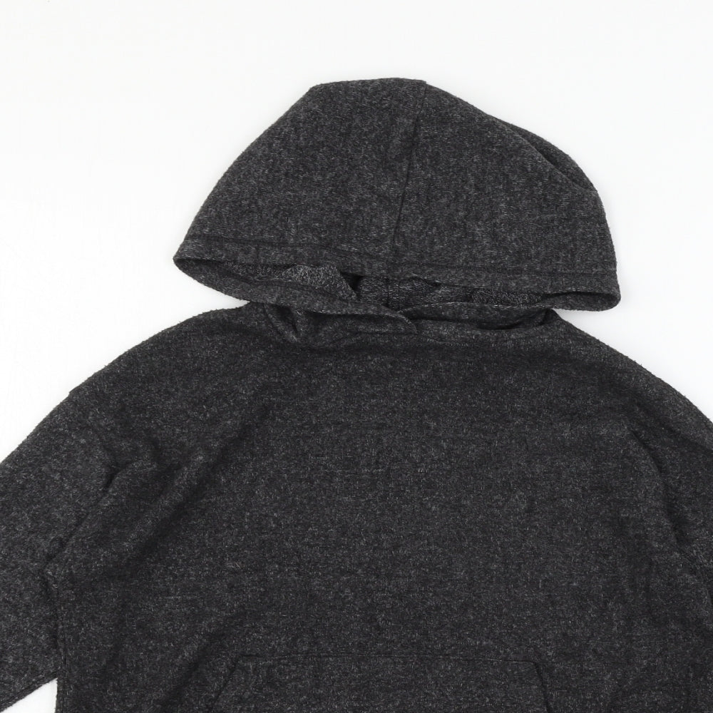 Zara Girls Grey  Jersey Pullover Hoodie Size 9 Years