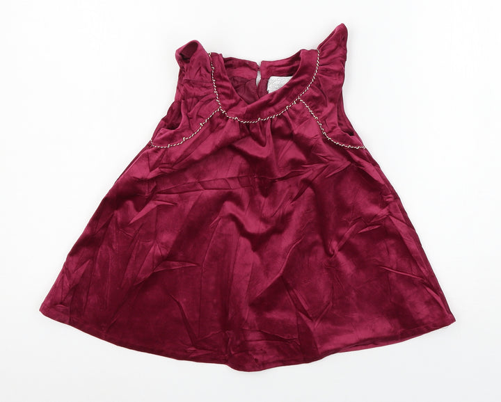 Heirloom Girls Pink  Velour A-Line  Size 4 Years