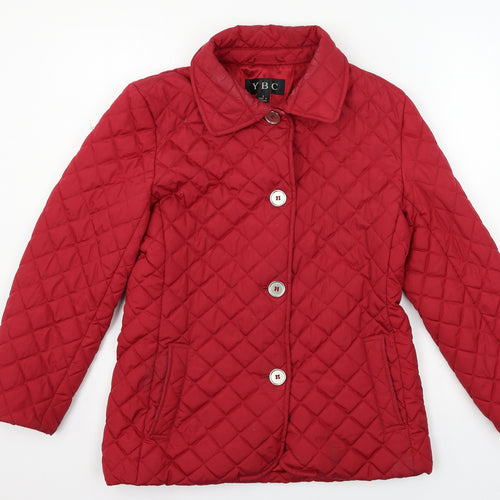 YBC Womens Red   Quilted Jacket Size S