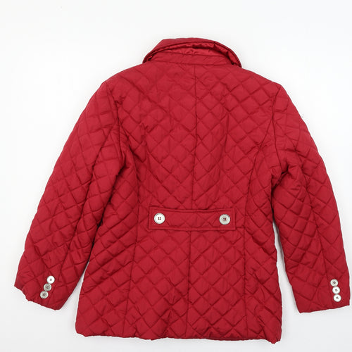 YBC Womens Red   Quilted Jacket Size S