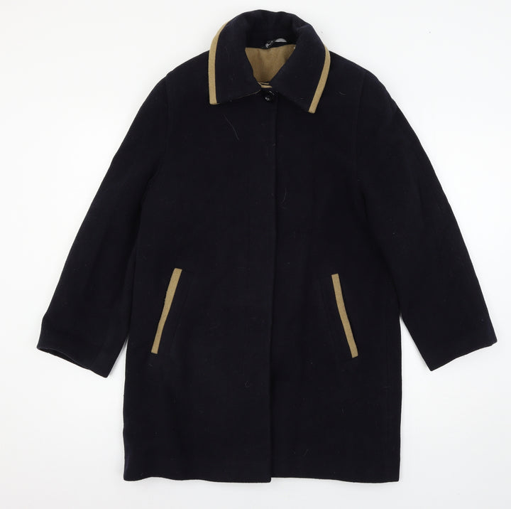 BHS Womens Black Overcoat Coat Size 10