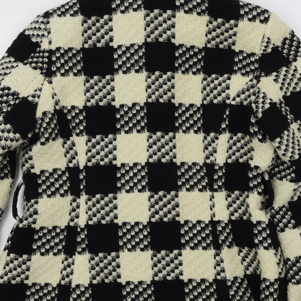 Marks and Spencer Womens Multicoloured Check  Pea Coat Coat Size 14