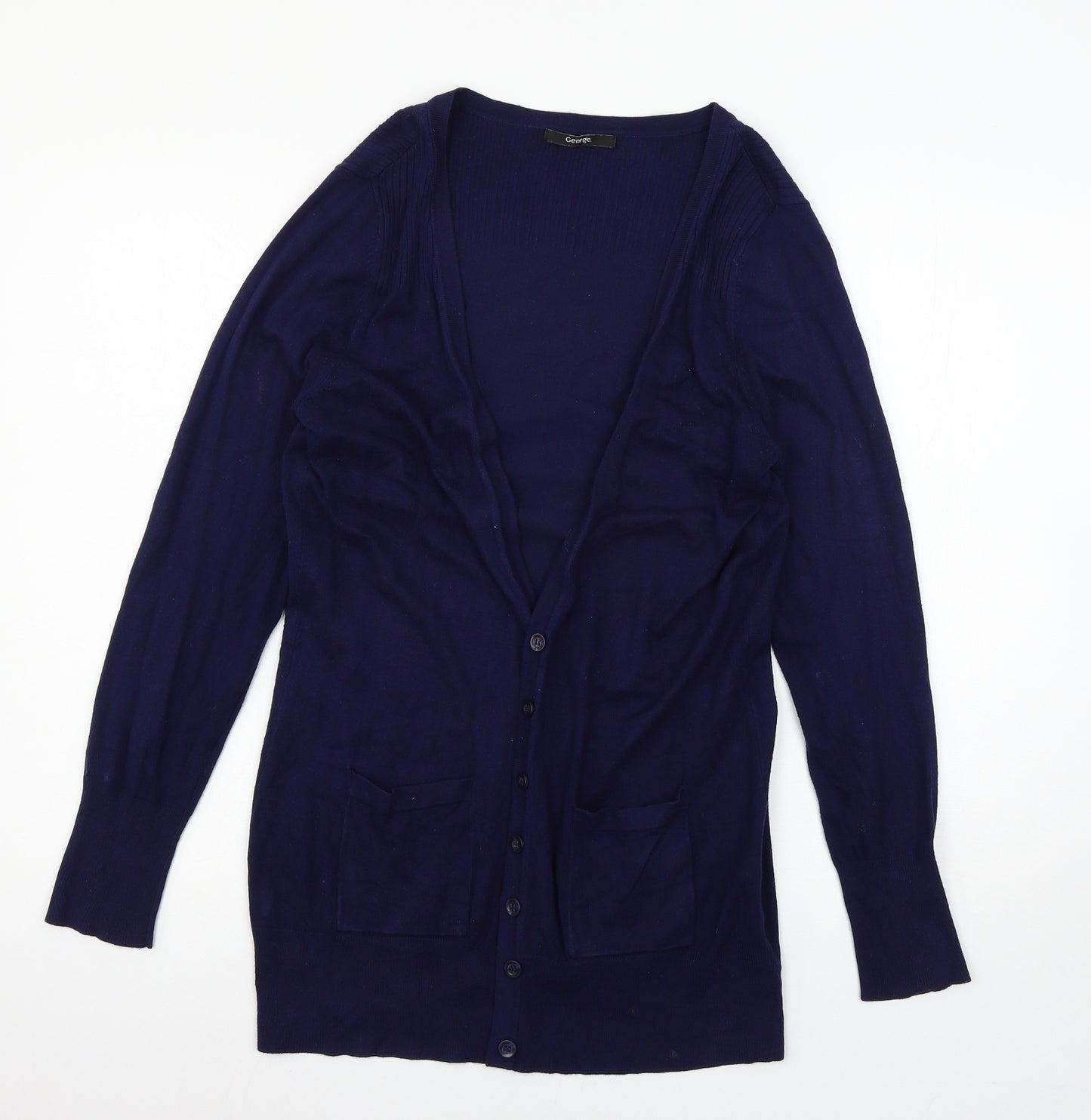George Womens Blue  Knit Cardigan Jumper Size 12