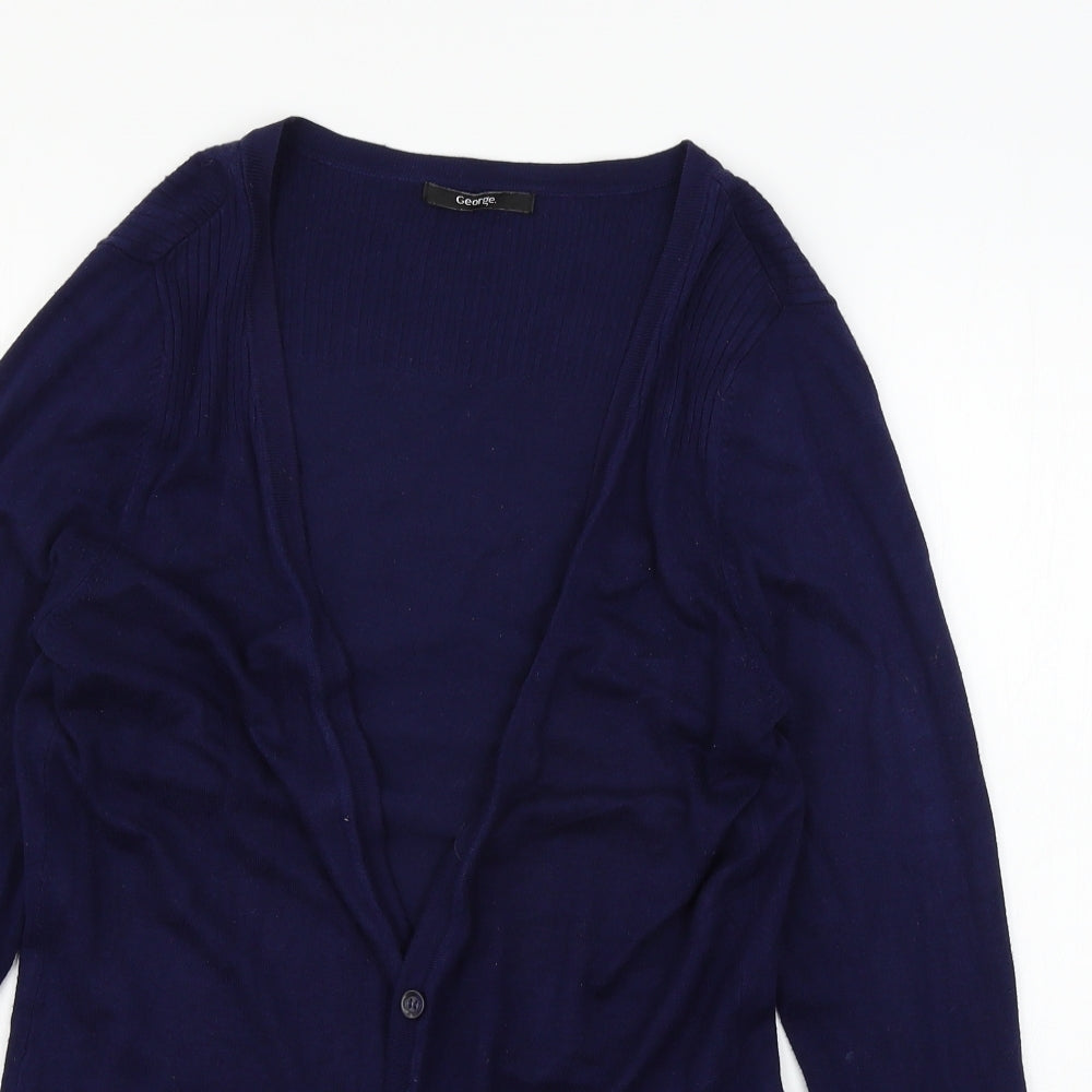 George Womens Blue  Knit Cardigan Jumper Size 12