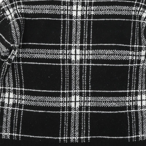 Marks and Spencer Womens Blue Check Knit Pullover Jumper Size S